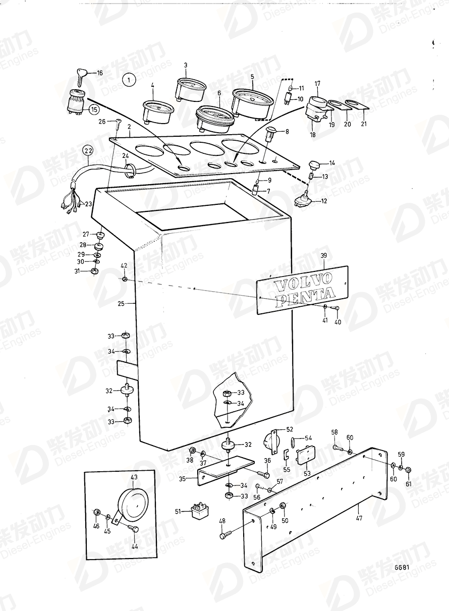 VOLVO Instrument Panel 846981 Drawing VOLVO Instrument Panel 846981 Drawing